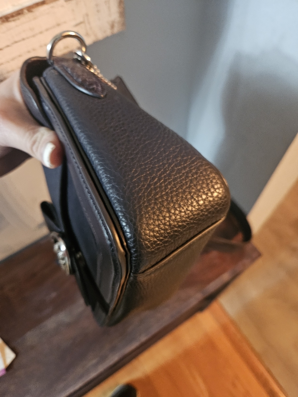 Coach Georgie Snake Embossed Leather Suede Bag - Picture 9 of 13
